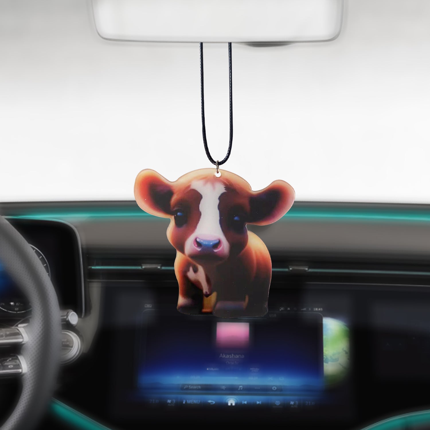 Wholesale Cartoon Highland Cattle Decorative Acrylic Flat Pendant